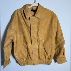 Lioness Kenny Bomber Jacket Mustard Faux Suede AU6 XS NWT New With Tags